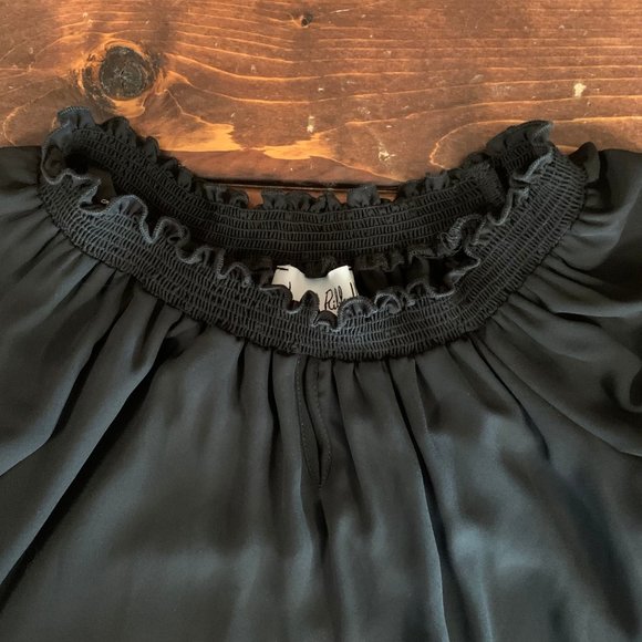 Joseph Ribkoff Guipure Bell Sleeve Women's X-Small Lace Trim A-Line Black Dress - Picture 9 of 15